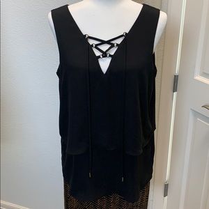 Michael Kors black top medium v neck